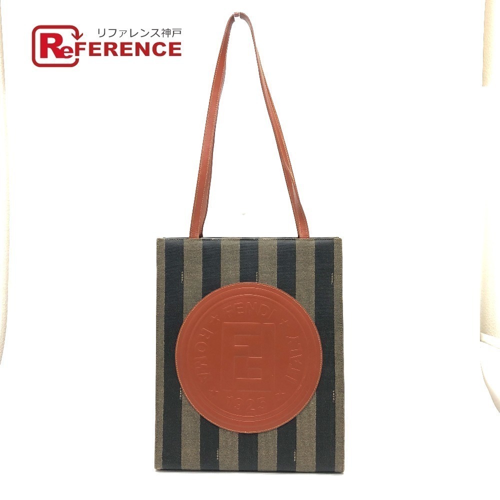 Fendi Pequin Tote Bag Shoulder Khaki Green